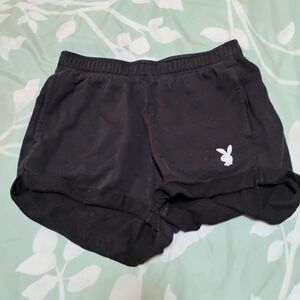 PLAYBOY Women's Black Athletic Shorts